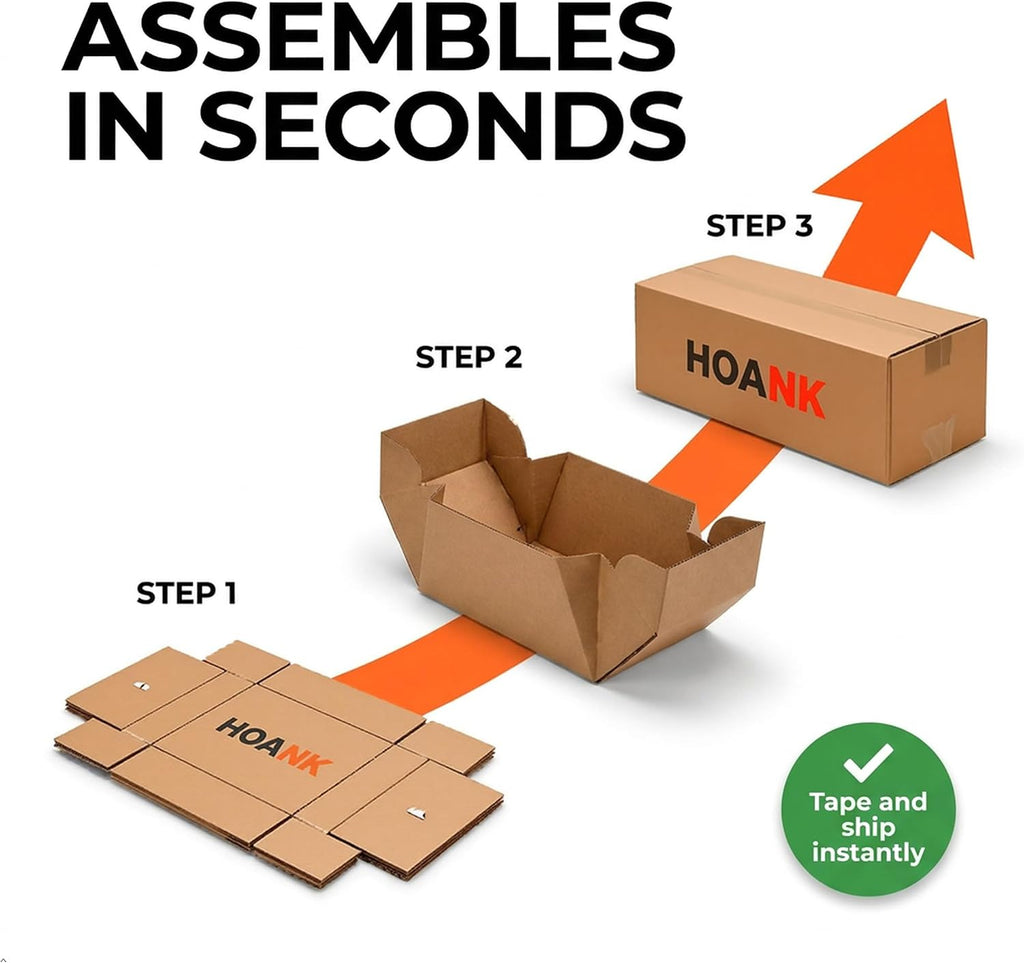 14"L x 6"W x 4"H Shipping Boxes, 25-Pack, Corugated Kraft Cardboard