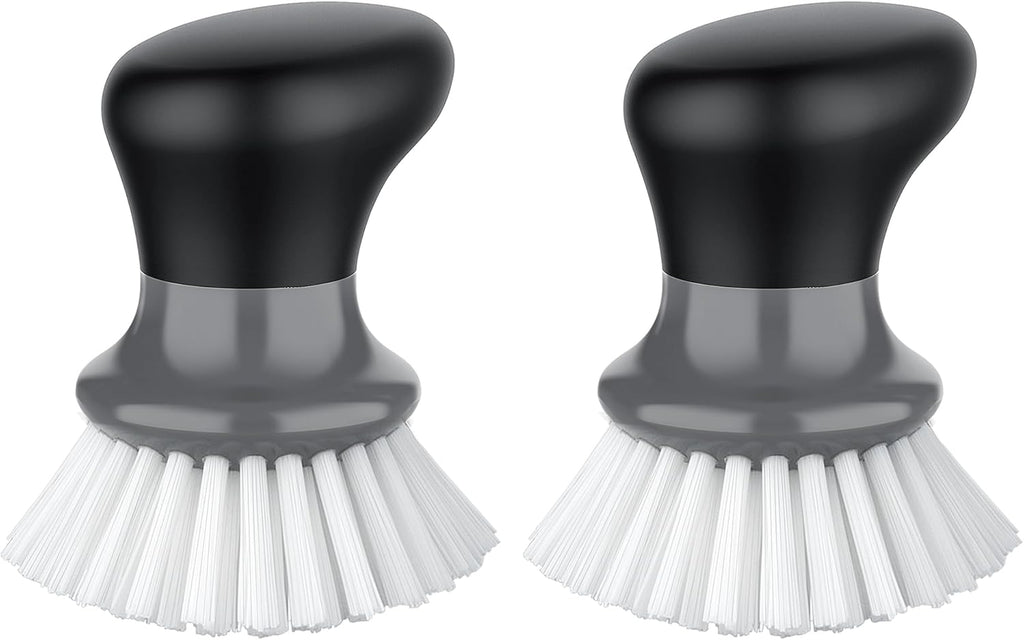 Dish Scrub Brush, Palm Brush Dish Scrubber, Gray, Pack of 2