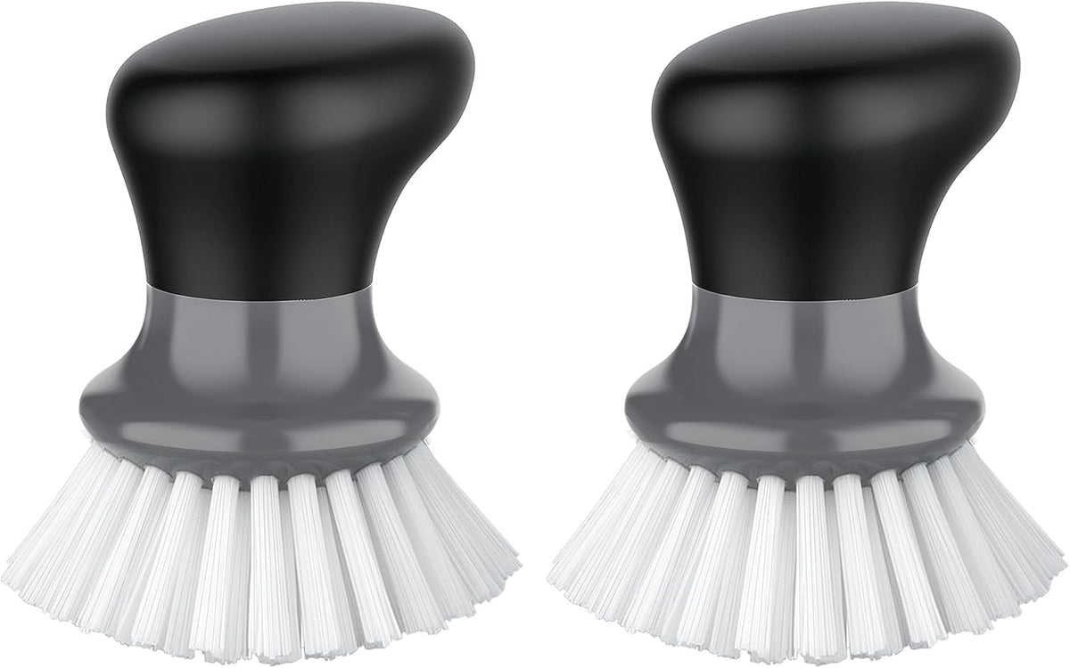 Dish Scrub Brush, Palm Brush Dish Scrubber, Gray, Pack of 2