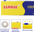 Plastic Wrap with Slide Cutter - 12 Inch Food Service Cling Film Roll - Clear Refillable Stretch Film - 1000 SQ FT