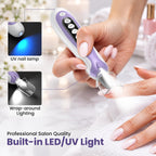 Nail Drill, Electric Nail File, 10-Speed Cordless Manicure Kit, Purple