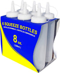 Squeeze Bottles, 8 oz, Clear, Pack of 6
