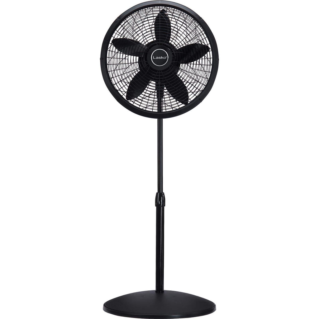 18 in. Adjustable Elegance and Performance Pedestal Fan, Black 18"/Black