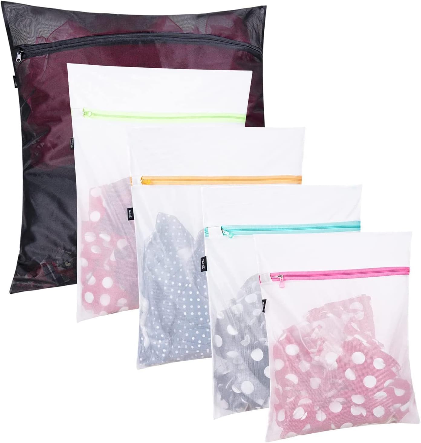 Laundry Bags Mesh Wash Bag for Intimates Lingerie and Delicates, 5Pcs (1XL,2L,2M)