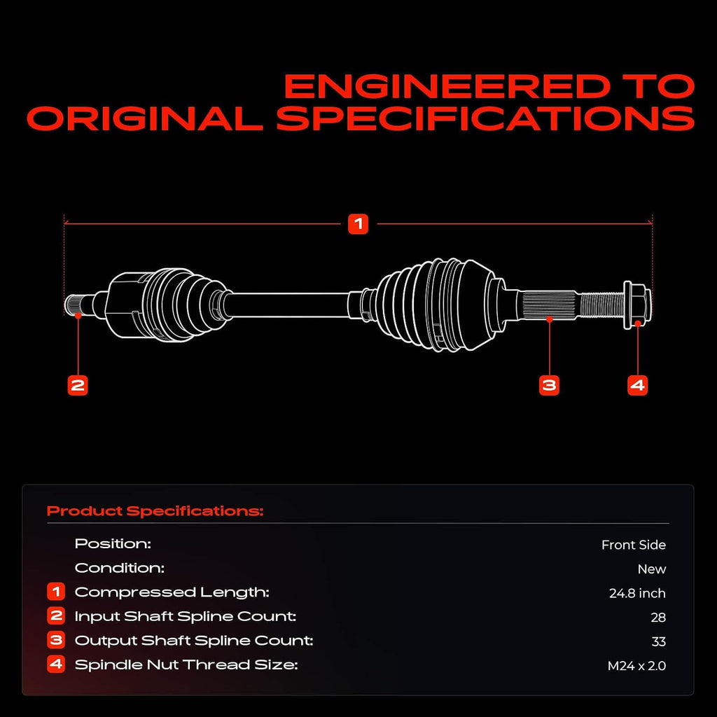 A-Premium Front Driver or Passenger Side CV Axle Shaft Assembly