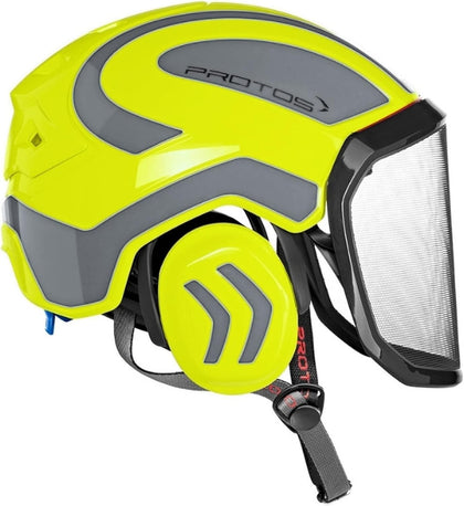 Protos Integral Arborist Helmet - Neon Yellow and Grey