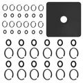 (12+12 Sets) 1/2"&3/8" Impact Retaining Ring Clip Friction Ring with O-Ring