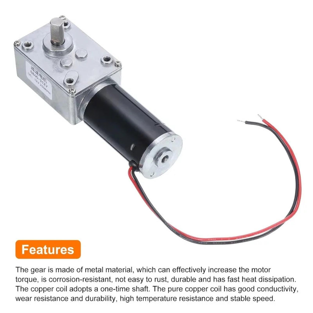 5840-31ZY Worm Gear Motor DC 12V/24V 7RPM~470RPM Speed Adjustable Miniature Small High Torque Power 5.0 1PCS(80RPM,24V)