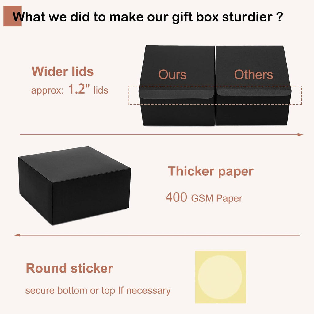 12x12x5 Large Gift Boxes with Lids 10 Pack Bridesmaid Proposal Box