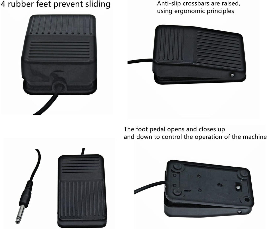 Foot Pedal,Foot Pedal Switch Power Supply Pedal Control with Clip Cord for Machine,Square-Plastic