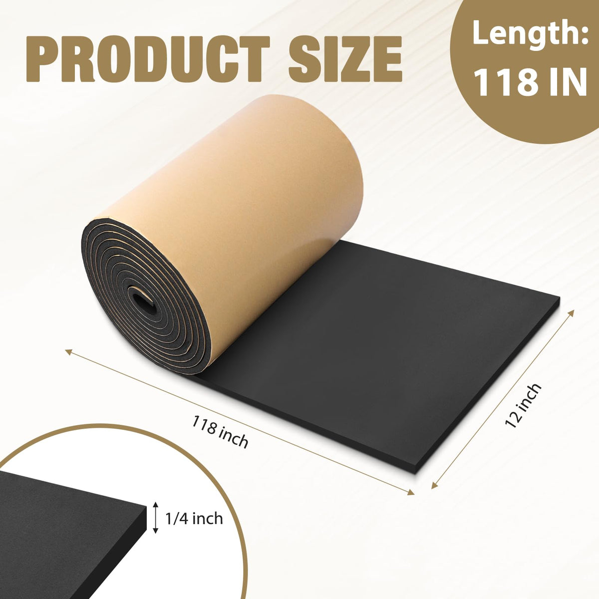Sponge Neoprene Foam Padding Self Adhesive Foam Sheets, Black