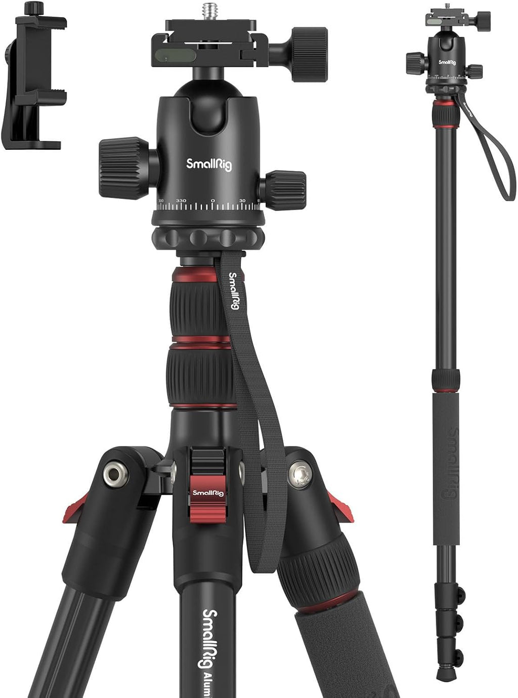 71"/ 180cm Aluminum Camera Ball Head Tripod & Monopod CT-10 | 2 in 1 Tripod Monopod, 360°Ball Head, Max. Payload