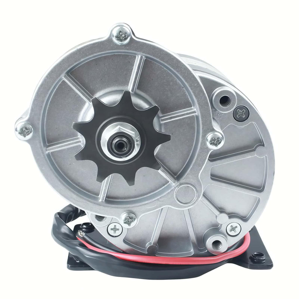 24V 350W Gear Reduction Electric Motor with 9 Tooth Sprockets for Small Electric Vehicles, Mopeds, Mini Bikes, E Scooter, Wheelchairs, Massagers and Mowers (24V 350W)