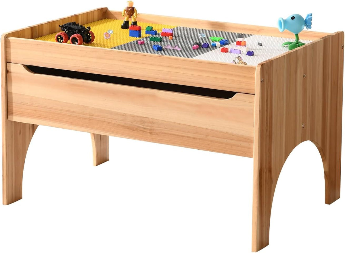 Wooden Kids Activity Table with Storage, Multi-Purpose Sensory Table for Children, Play Table Compatible with