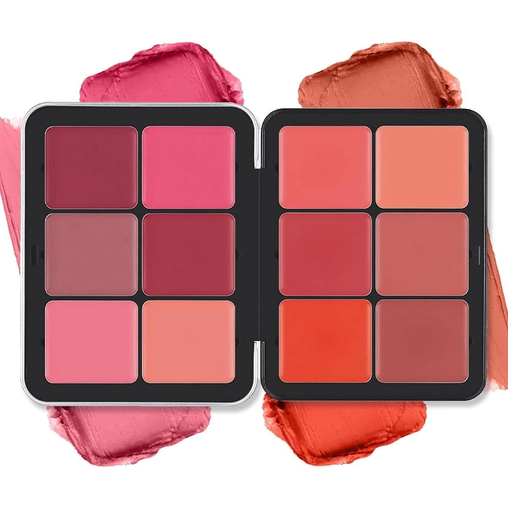 12 Colors Blush Palette,Highlighter Blush Powder Makeup,Long-Wearing,Smudge Proof,Natural-Looking,Blendable