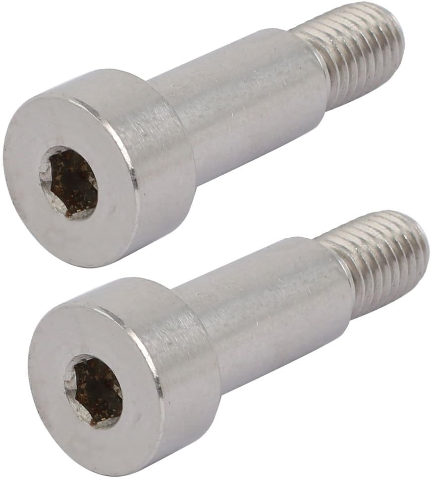 uxcell 304 Stainless Steel Hex Socket Shoulder Bolt 12mm Shoulder Dia 25mm Shoulder Length M10 Thread 2Pcs