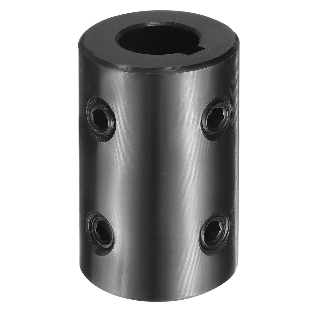 uxcell Shaft Coupling, 5/8" Bore 1-1/4" OD 2" Length Black Oxide Plated ASTM1045 Steel Rigid Coupling for 3D Printers Motor Wheel(4 Set Screws)