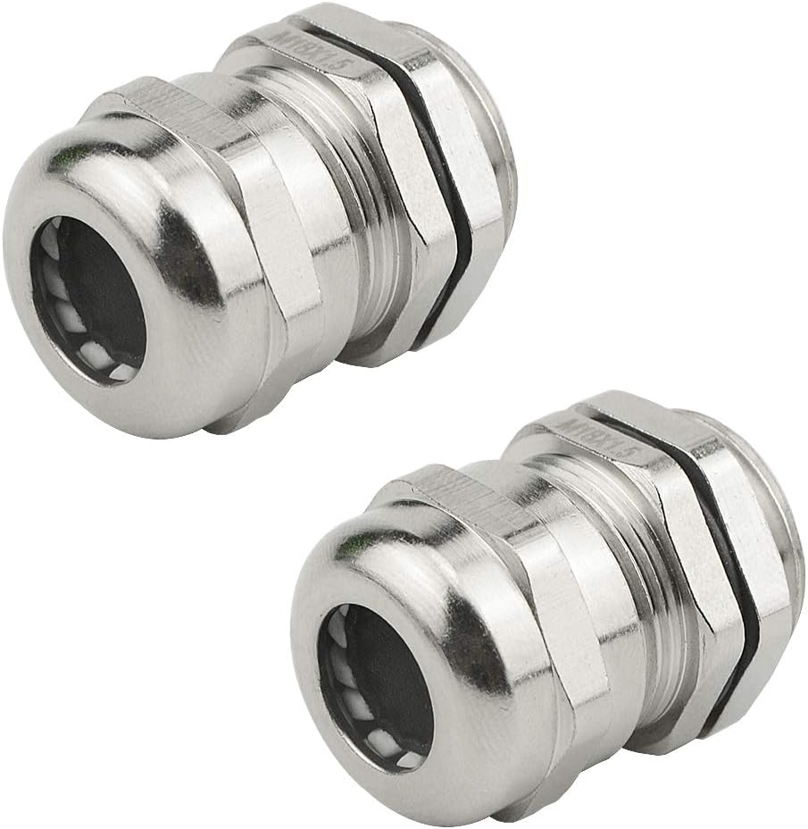 5PCS Stainless Steel Cable Gland Cable Fixing Head Suitable for 5mm-10mm M18 Cable Gland Joints Assortment Set (M18)