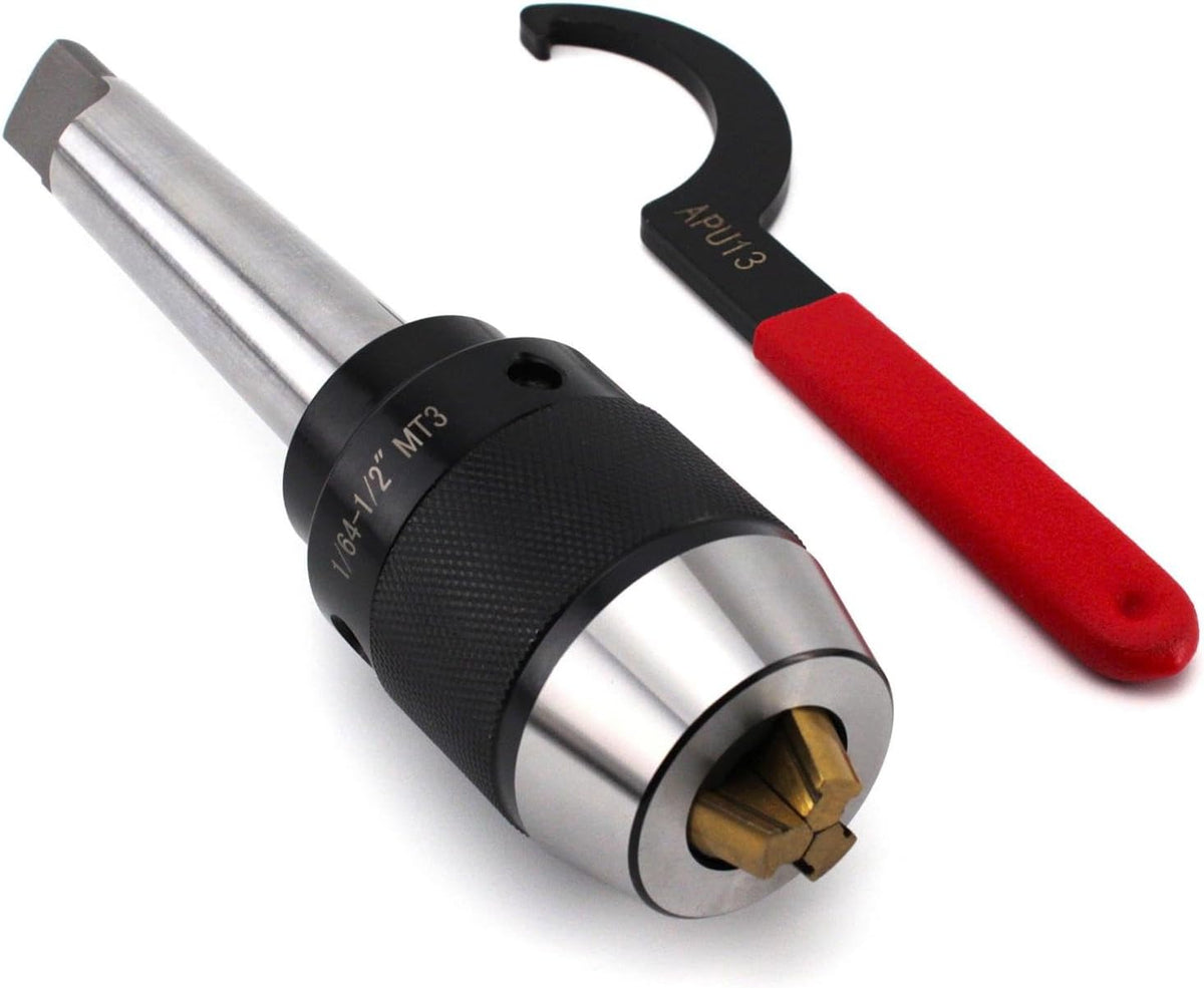 1/64" - 1/2" Titanium Jaws Keyless Drill Chuck with MT3 Shank