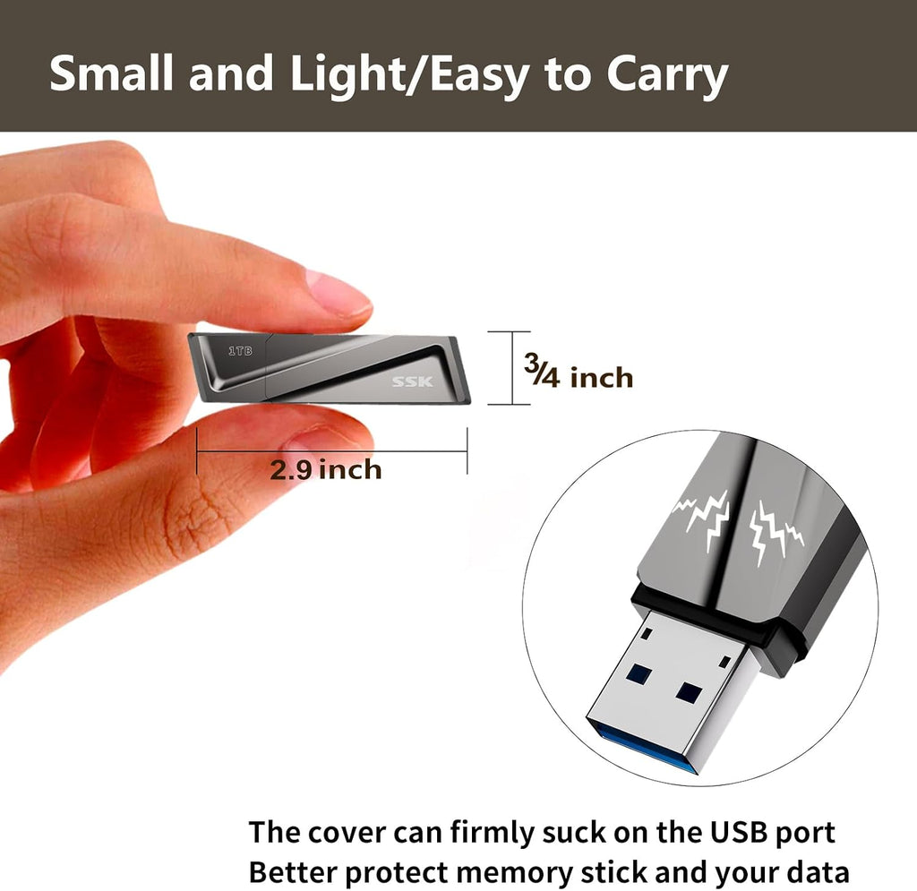 1TB USB Flash Drive up to 550MB/s USB 3.2 Gen2 Externel Thumb Drive | Support OTG Function,Fast USB A+C Memory Stick