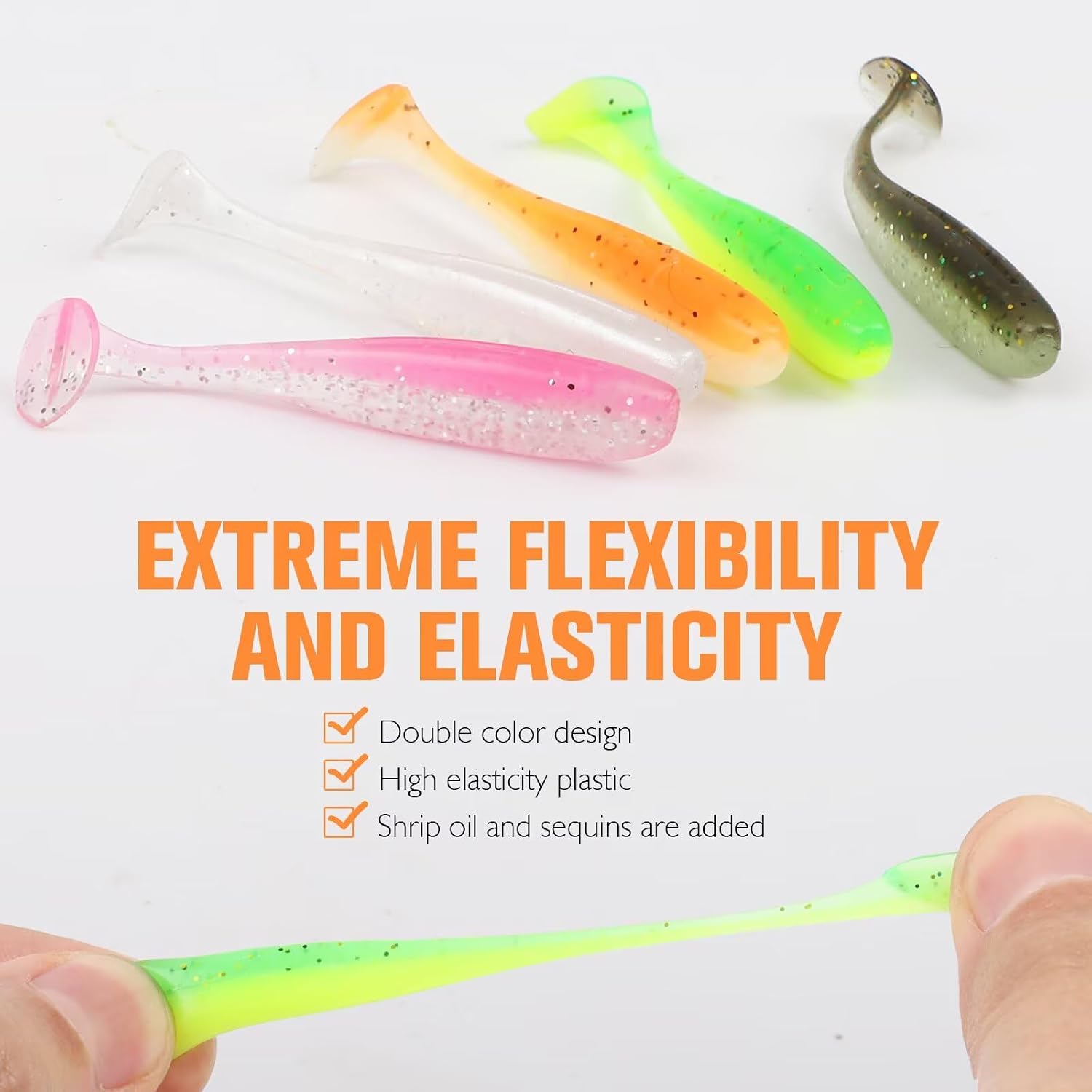 Crappie Lures Kit Soft Plastic Baits Paddle Tail Swimbaits Fishing Soft Plastic Lures Crappie Walleye Trout Bass