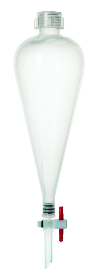 Separating Funnel, 250ml - Polypropylene Stopcock, PTFE Plug - Leak-Proof Screw Cap