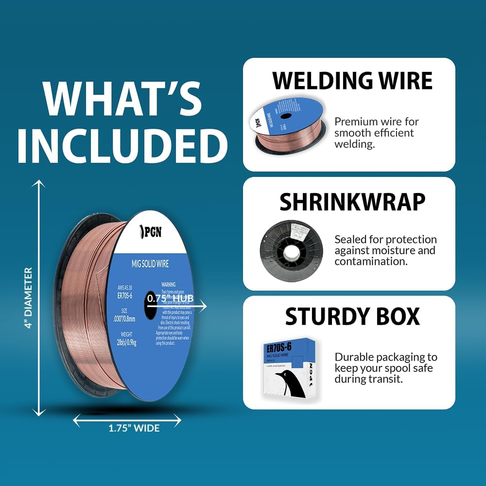 PGN ER70S-6 .030" (10 Pack) Solid MIG Welding Wire - 2lb Spool