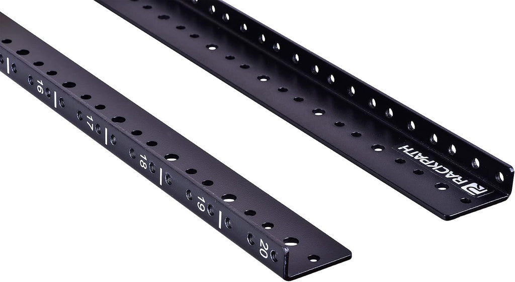 RackPath 20U Vertical Server Rack Rail Pair Kit, DIY Rack Build, 12-24 Screws x80