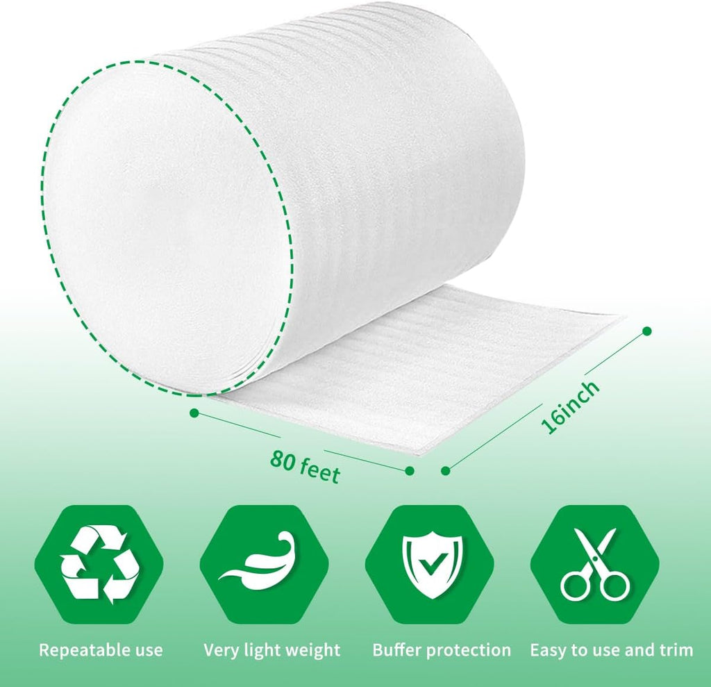 Moving Supplies, Foam Wrap Roll 16" Wide x 80' Length