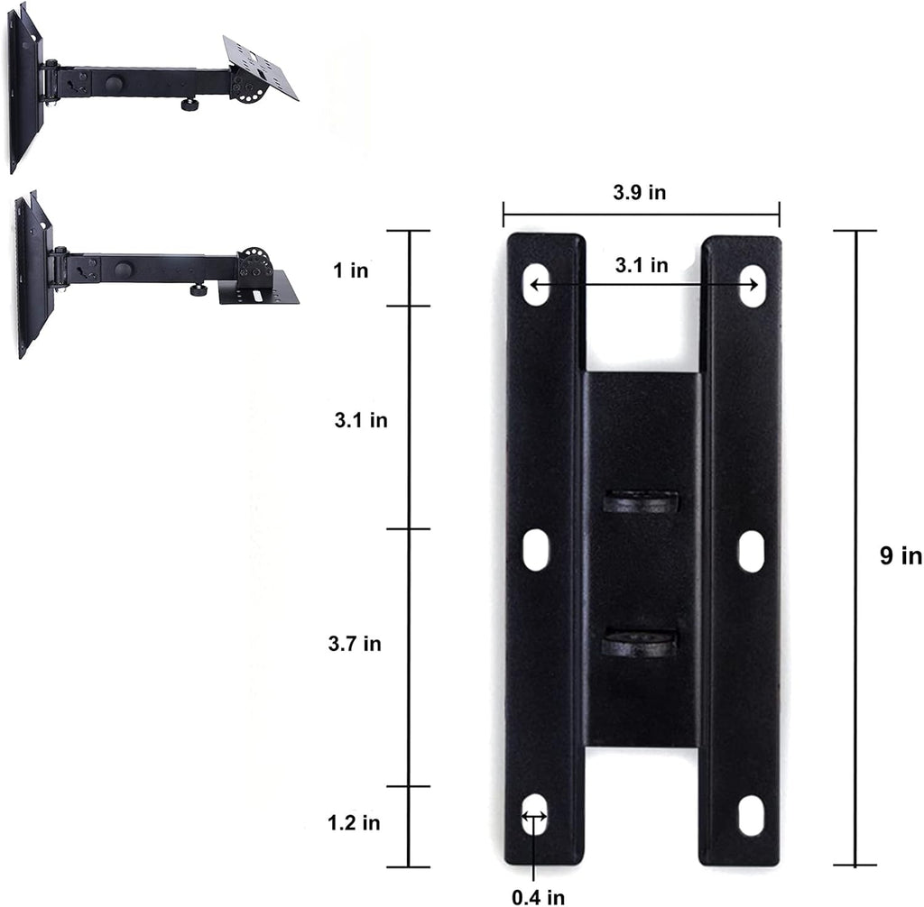SPS-508 Speaker Wall Mount Stand, Rotatable Angle, Adjustable Swivel Tilt Speaker Mount Bracket, Home Surround Sound