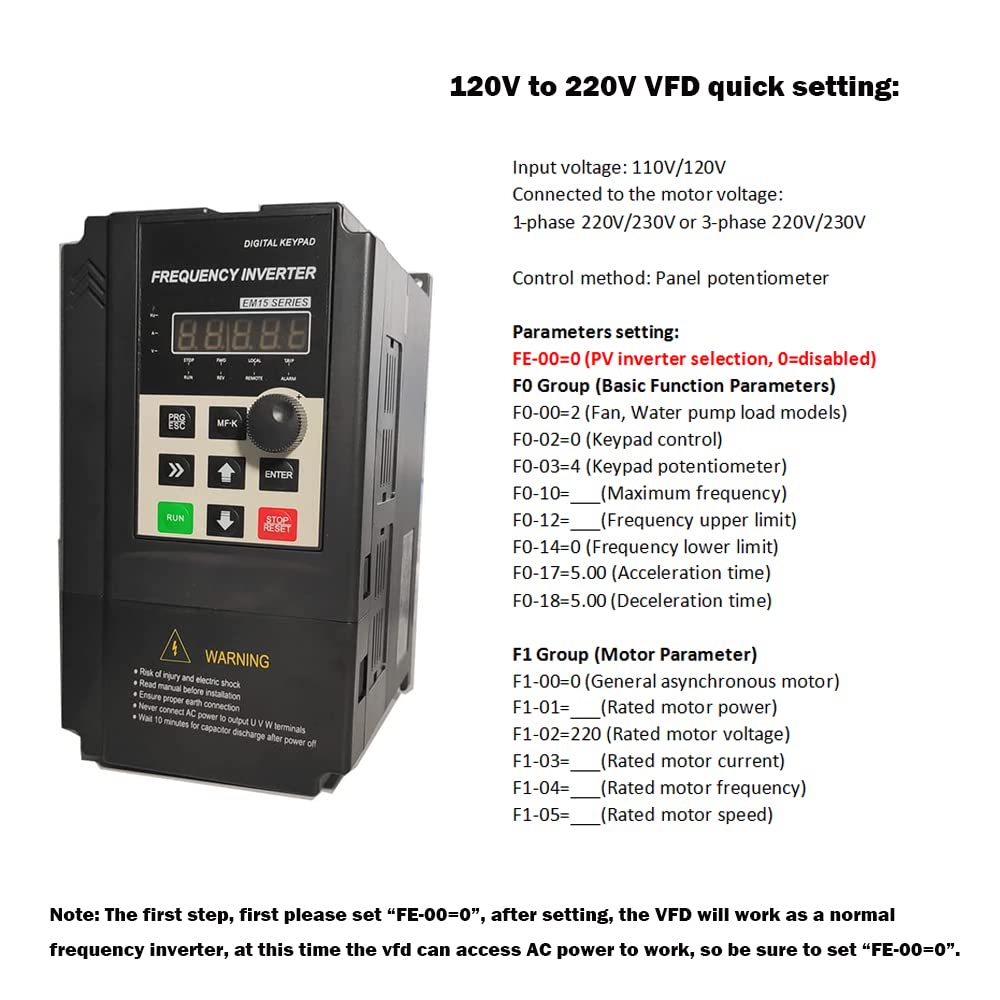 ATO 1HP VFD - 110V/220V, 1 Phase/3 Phase, for AC Motor Speed Control