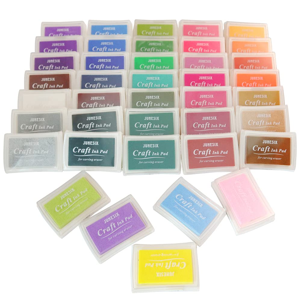 40 Color Craft Ink Stamp Pads Set, Ink Pads for Rubber Stamps