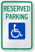T1-1001-EG_12x18 Reserved Parking Federal Handicap Parking Sign By | 12" x 18" 3M Engineer Grade Reflective Aluminum