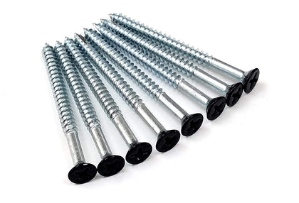 Long Wood Screws for Door Hinges Black #9 x 3 Inch 24-Pack