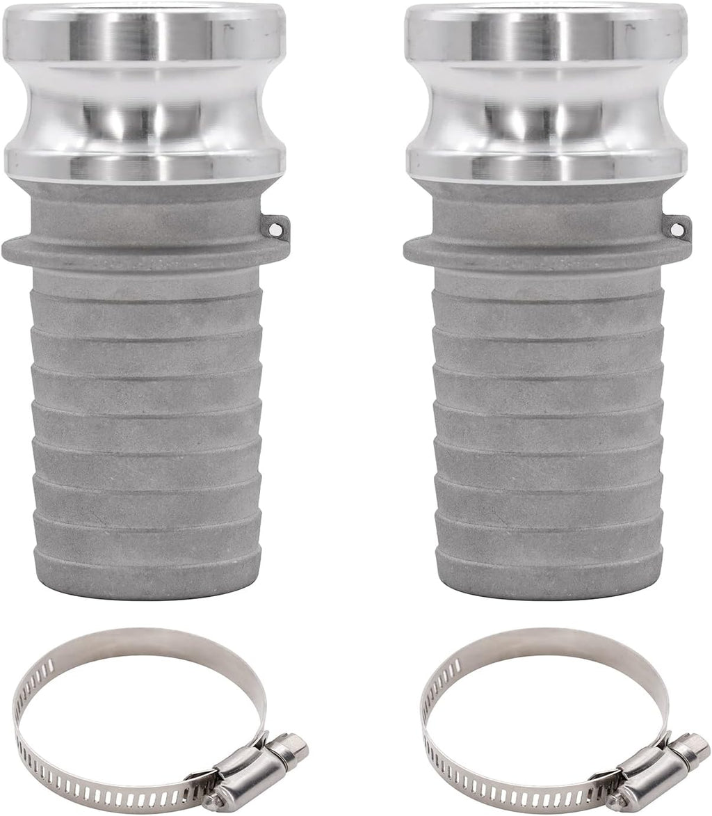 EASTRANS 2 inch AL Cam Lock Hose Fittings (Type E) with 2 Clamps, 2 PCS