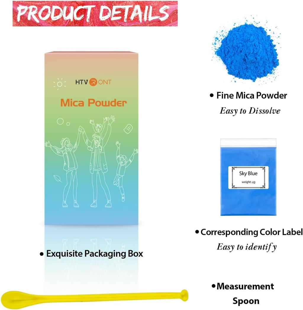 Mica Powder for Resin 104g - 26 Colors Epoxy Pigment Dye | Cosmetic Grade Mica Powder for Soap Making, Candle Making