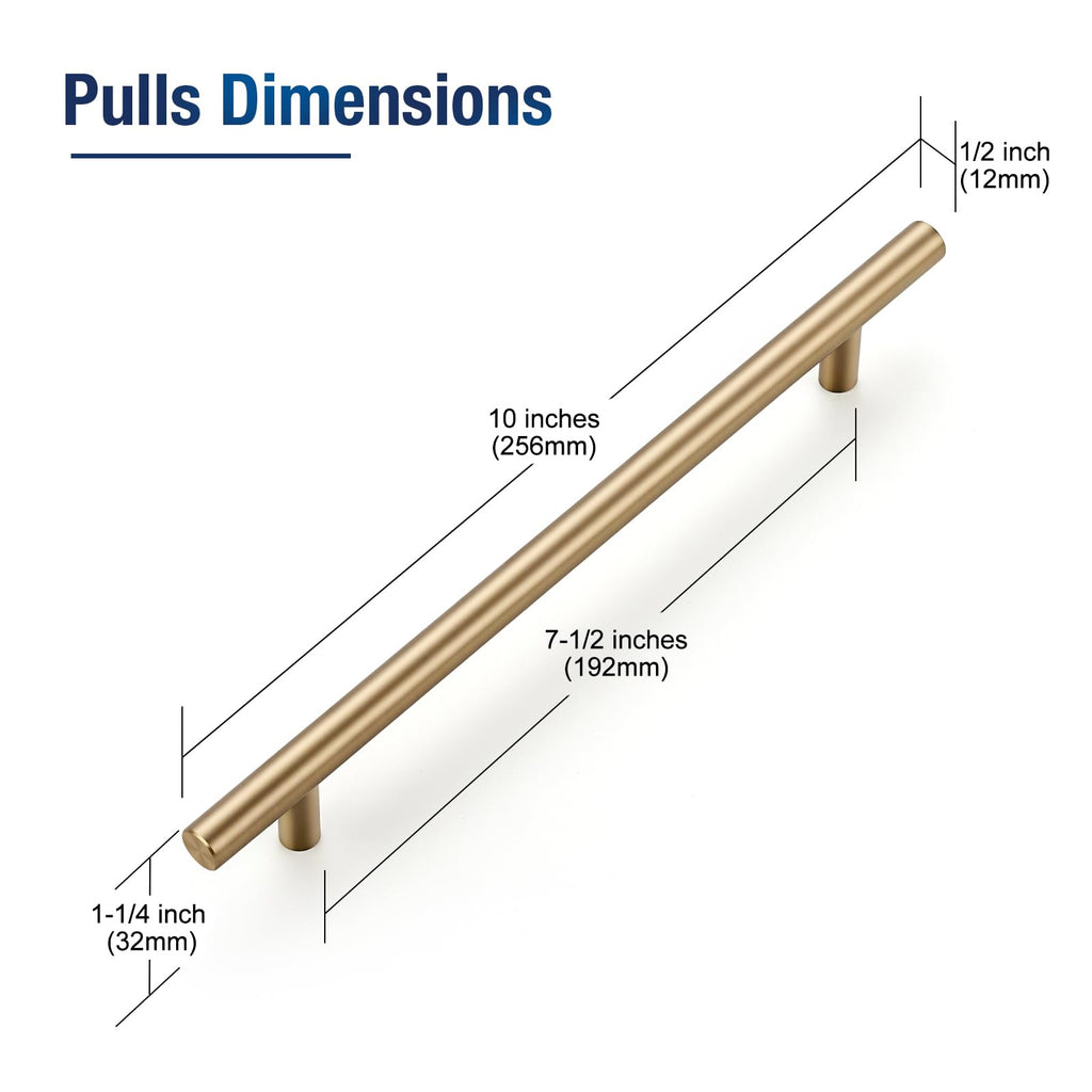 Champagne Bronze Cabinet Pulls Drawer Pulls 7-1/2 Inch CC 10 Pack