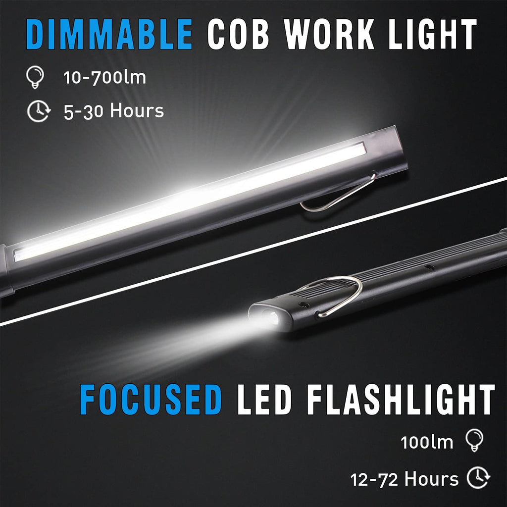 Dr. Prepare LED Work Light, 700 Lumens Foldable Rechargeable Work Light, 3200mAh Cordless Portable Magnetic COB LED