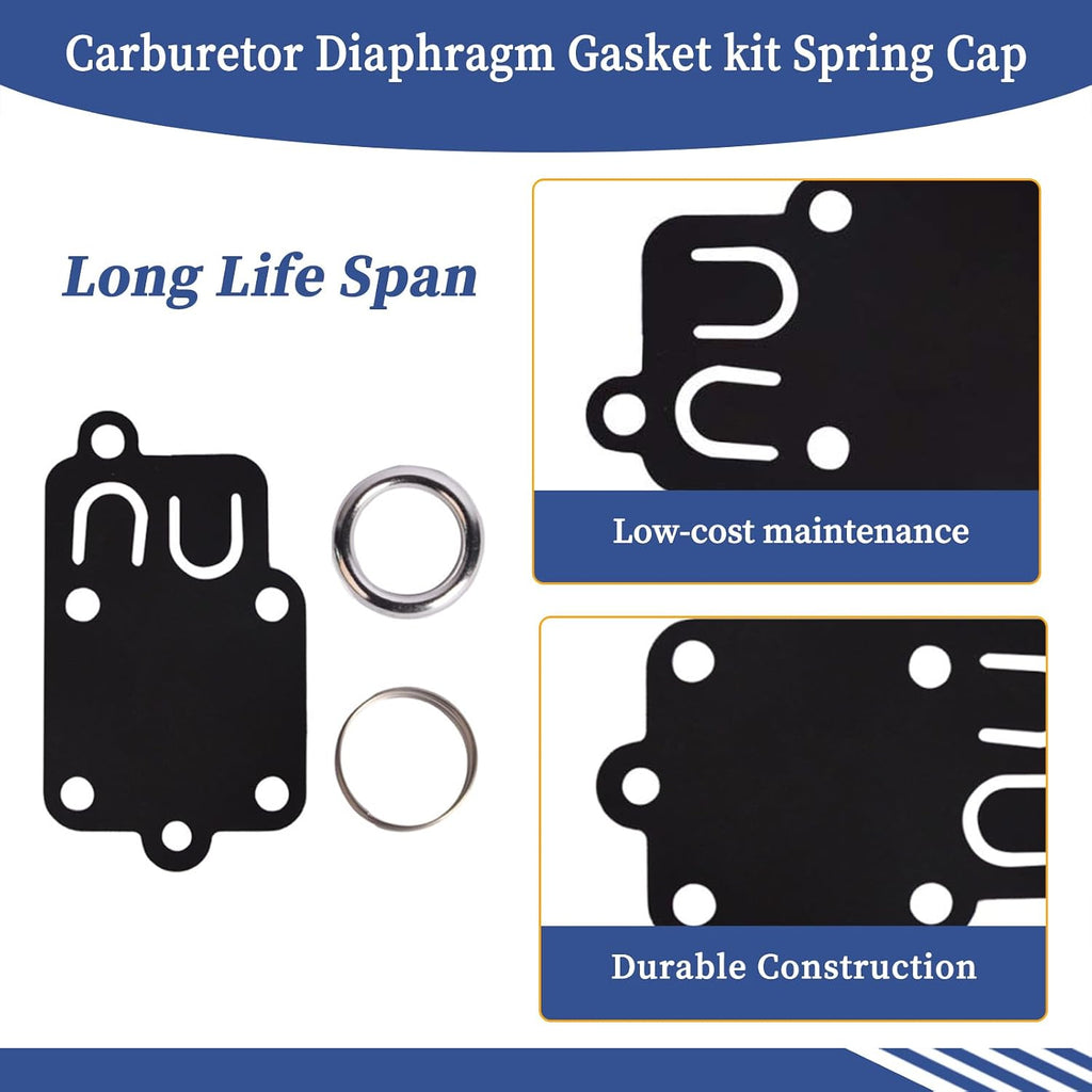 Carburetor Diaphragm Gasket kit Fit for Spring Cap 2Hp Thru 5Hp Horizontal Engines, 270026 272538 272538S 272637 4157 (3 PCS)