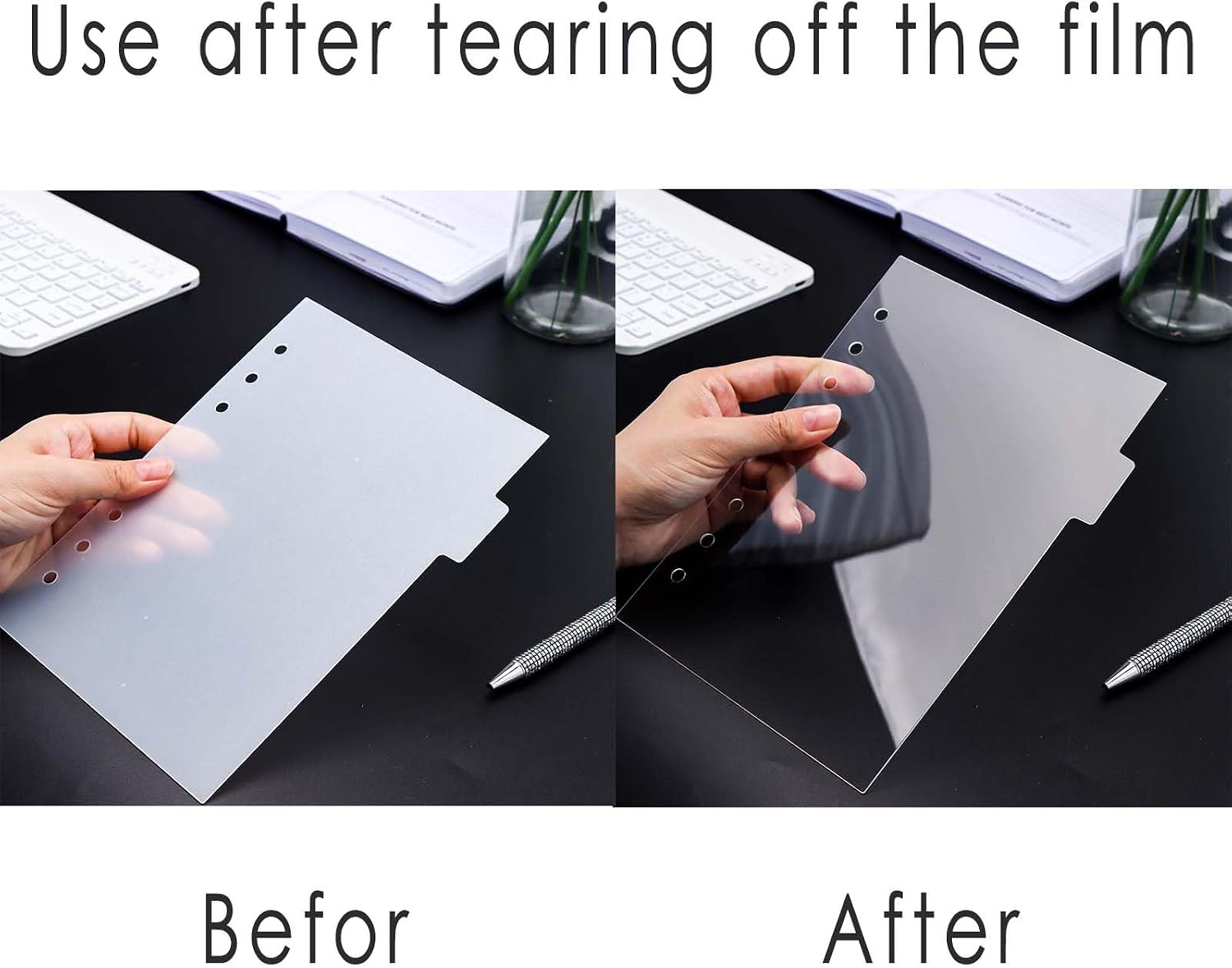 A5 Binder Dividers Planner Inserts 6 Tabs Clear 1mm Thick Acrylic Index Divider 6 Sheets Refillable Page Protectors