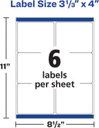 Durable Waterproof Shipping Labels with Sure Feed Technology, 3-1/3" x 4", White, Laser Compatible, 300 Blank Labels
