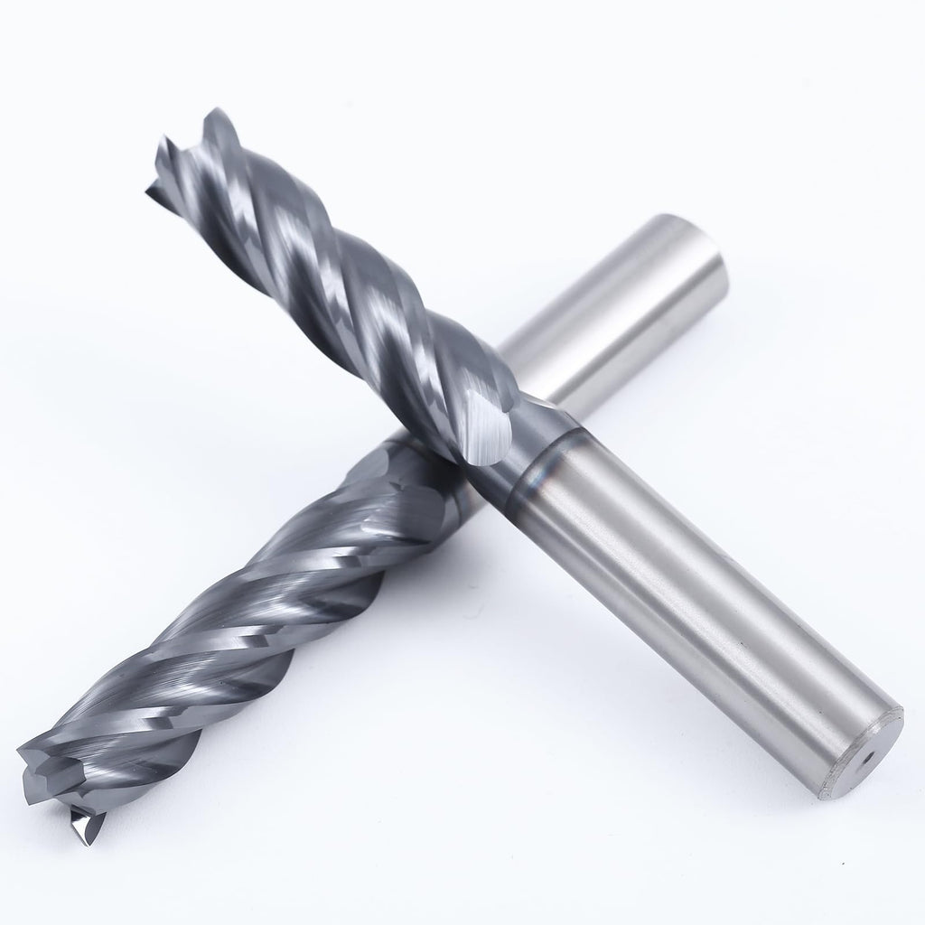 XYunEnZ 1/2" 4-Flute Square End Mill AlTiN Coated Carbide, 2Pcs