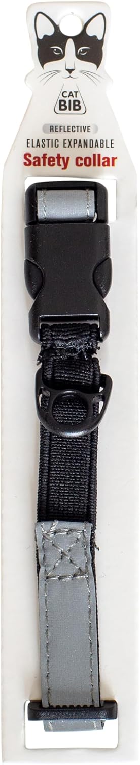 Reflective Silver Stretch Cat Collar – Escape-Safe Alternative to Breakaway