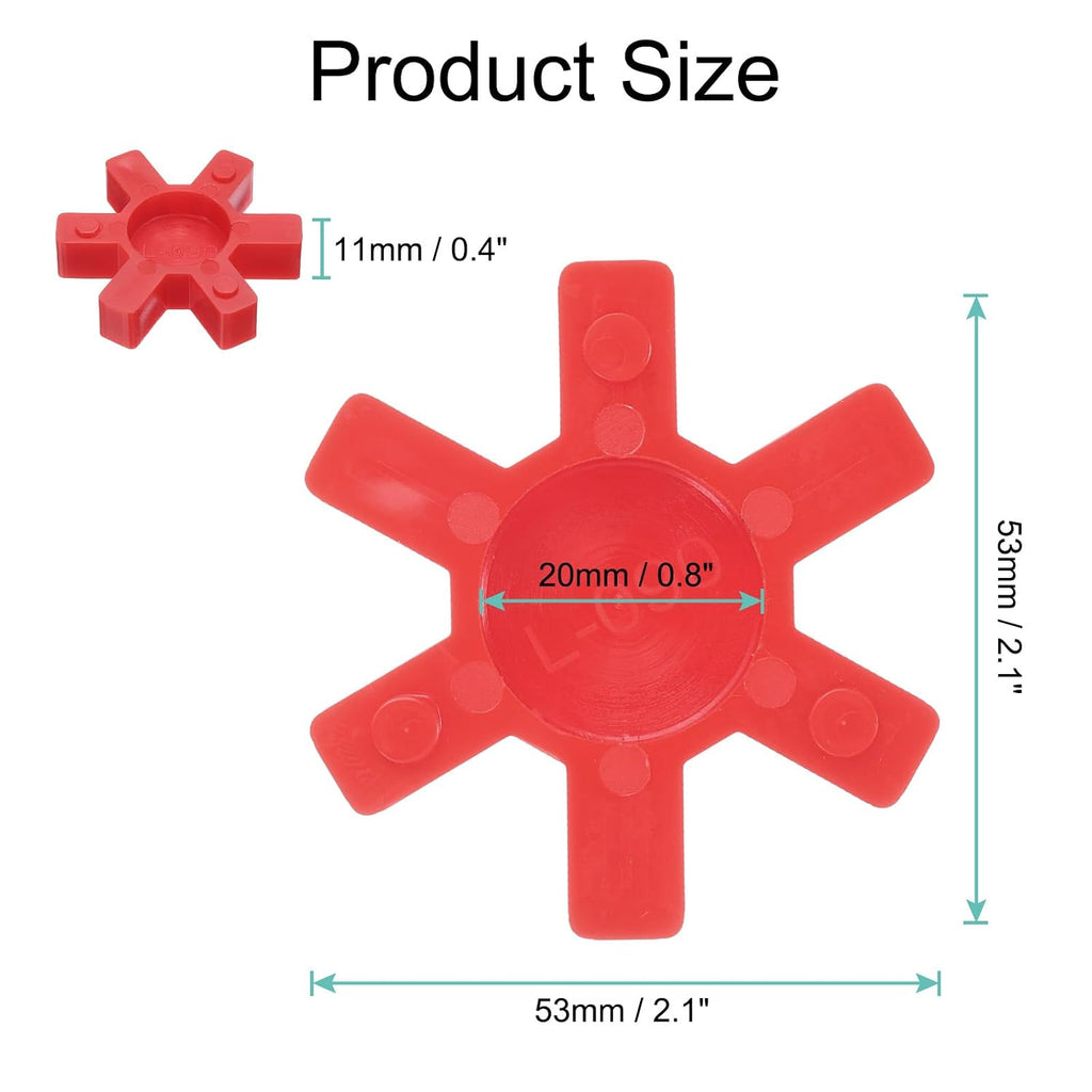 uxcell L090 Jaw Coupling Jaw Coupling Center Insert Urethane Flexible Red