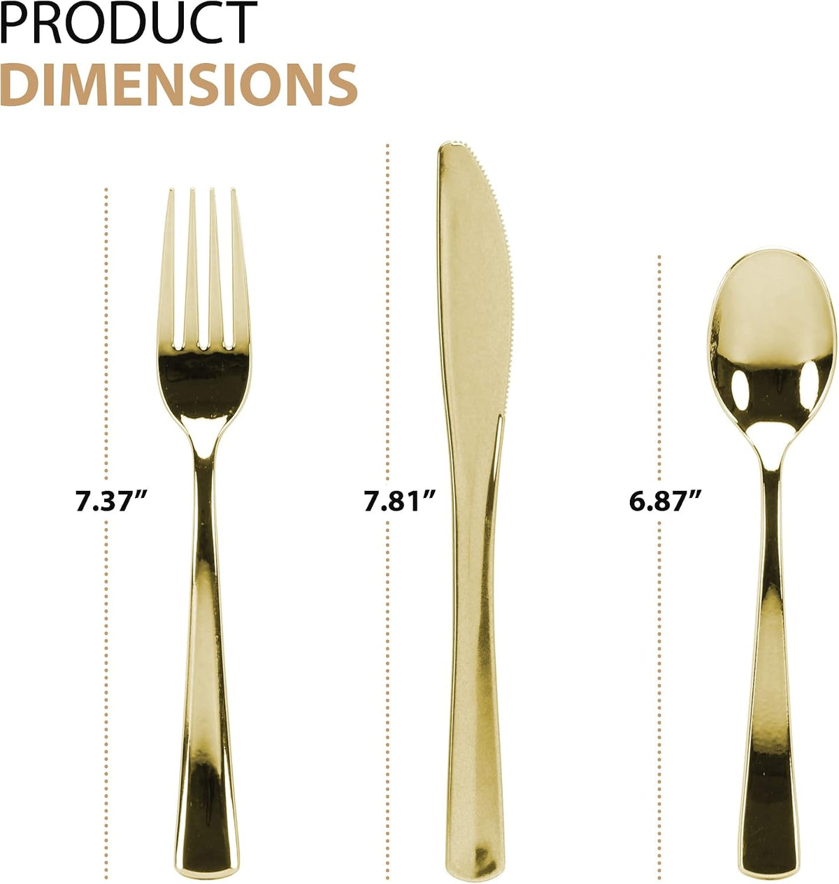 Gold Plastic Silverware Set, 160 Count, Extra Heavy Duty Flatware, Disposable Cutlery Utensils, 80 Forks, 40 Spoons