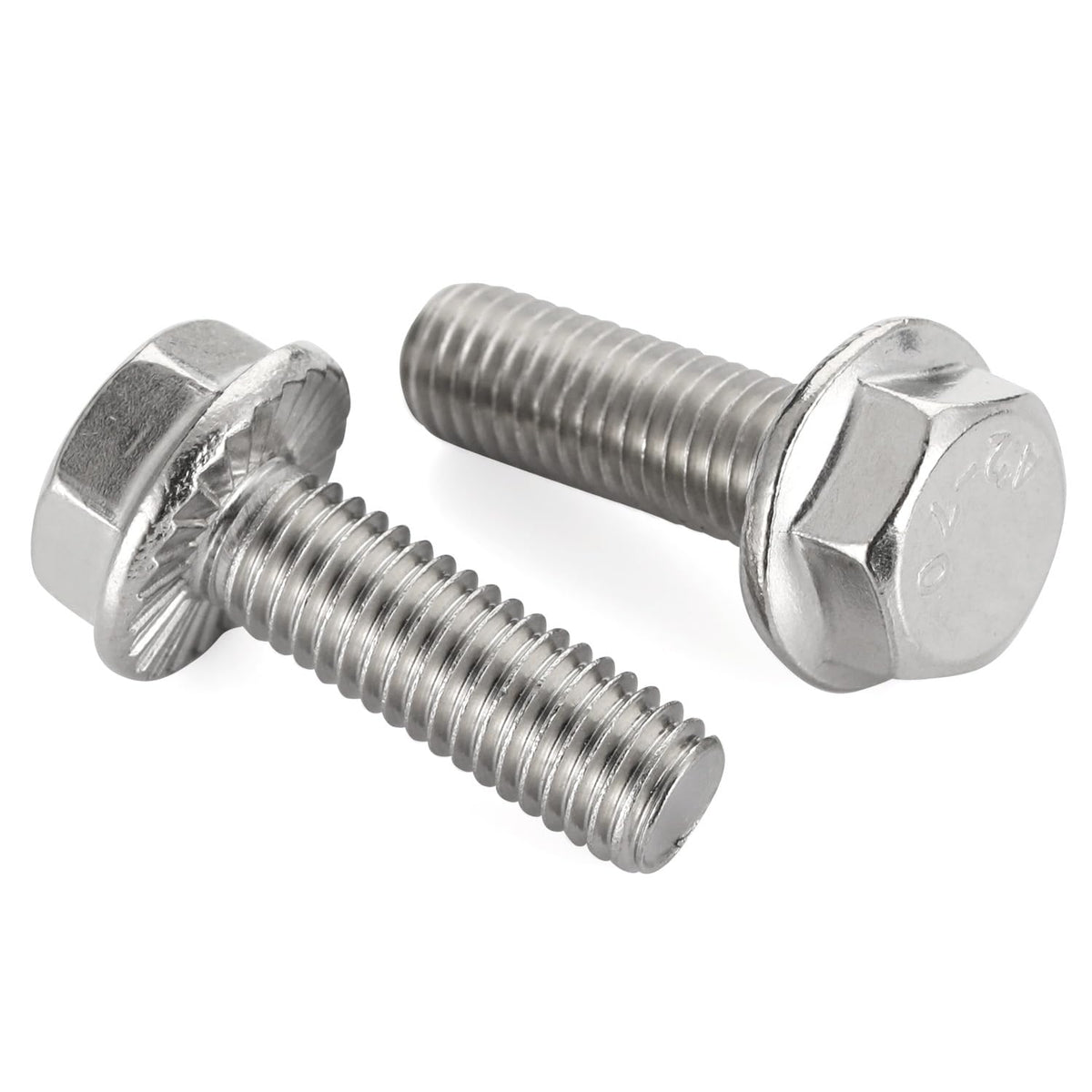 3/8-16 x 1 Flange Hex Head Bolts, Stainless Steel 304, Fully Threaded, 10 PCS