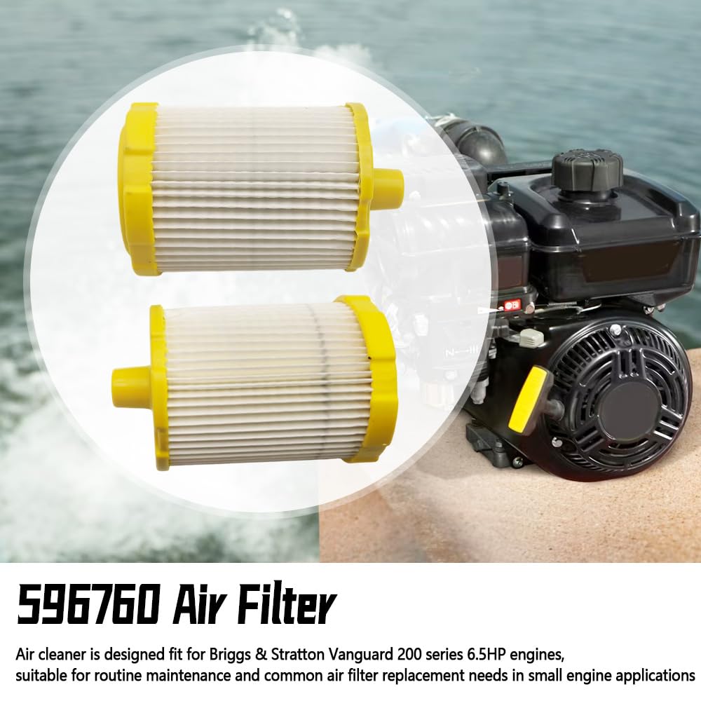 GOLACOD 2 PCS 596760 Air Filter Fit for Briggs & Stratton Vanguard 200