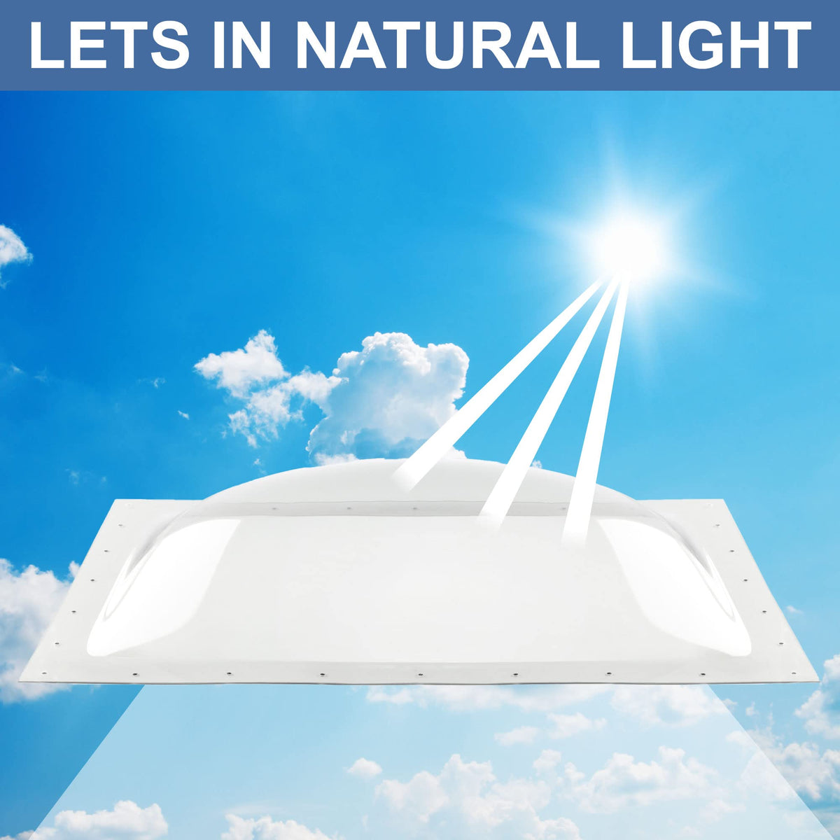 RV Skylight Outer Dome | 14" x 22" Universal Outer Skylight | Bubble Style (Smoke)