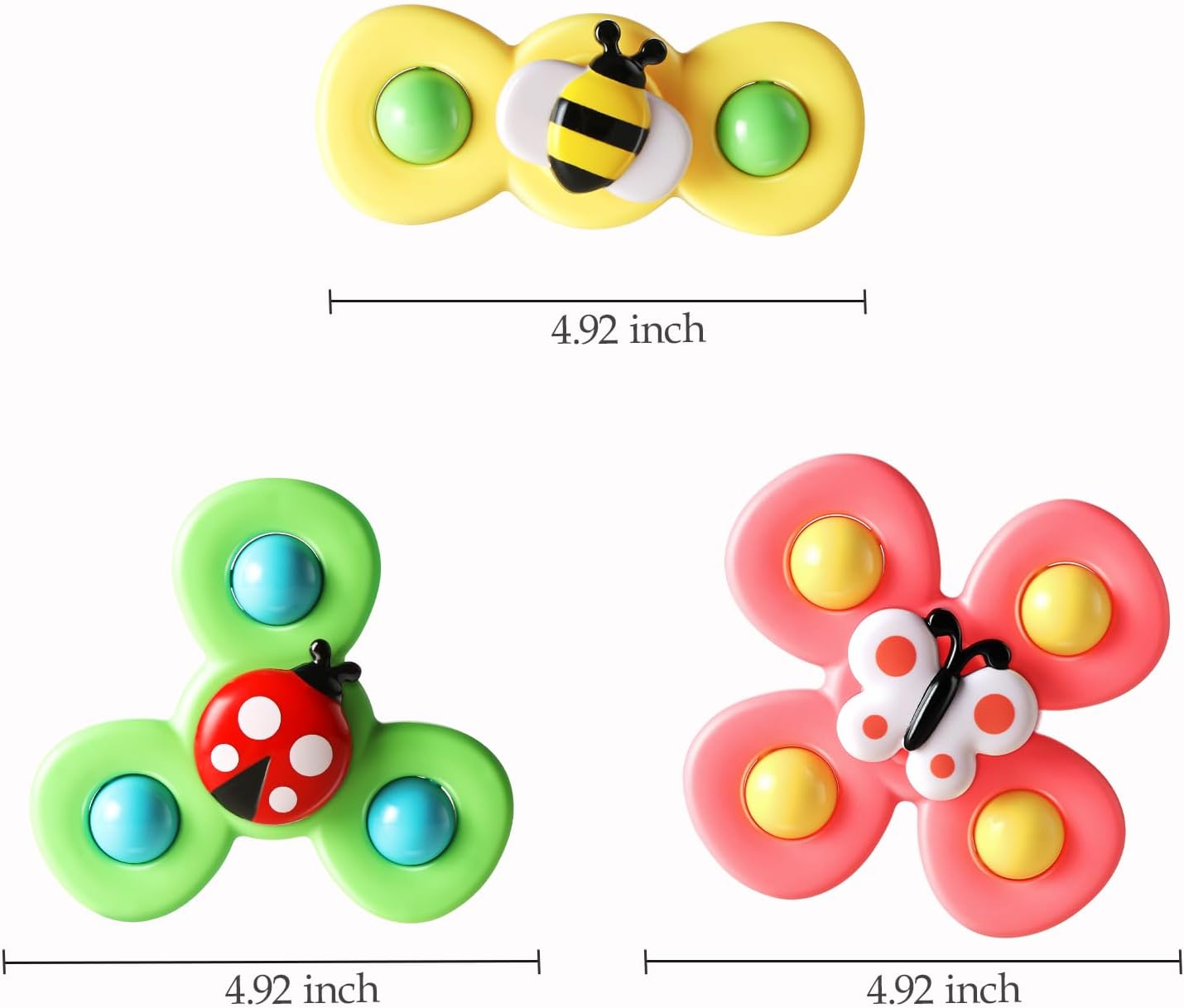 3PCS Suction Cup Spinner Toys for 1 Year Old Boy Girl|Spinning Top 12 18 Months|1 2 Year Old Boy Birthday Gift|Baby