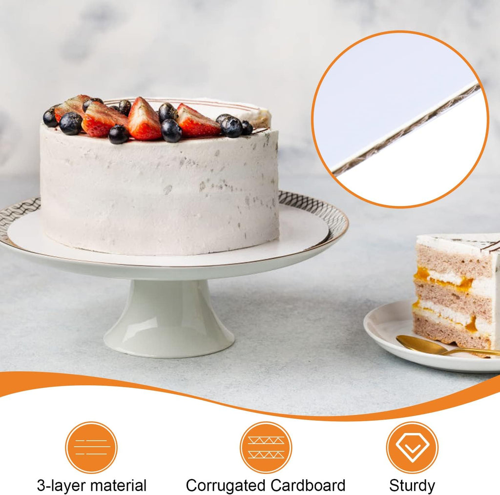 60-Packs Cake Boards 8 inch Round, White Cake Board Rounds